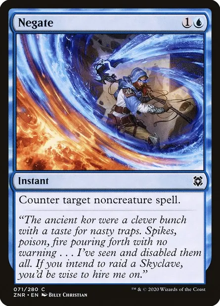 Negate, Magic card ZNR 71 — Zendikar Rising set