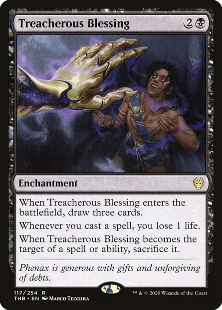 Treacherous Blessing, Magic card THB 117 — Theros Beyond Death set