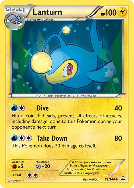 Lanturn, Pokémon card PRC 58 — Primal Clash set