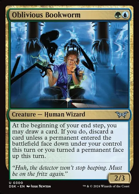 Oblivious Bookworm, Magic card DSK 300 — Duskmourn: House of Horror set