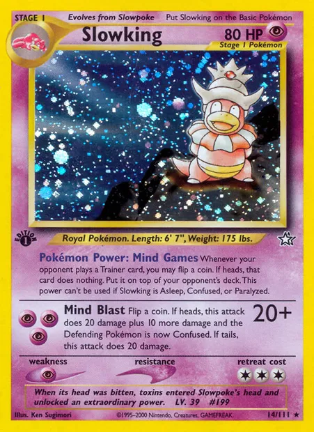 Slowking, Pokémon card NG 14 — Neo Genesis set