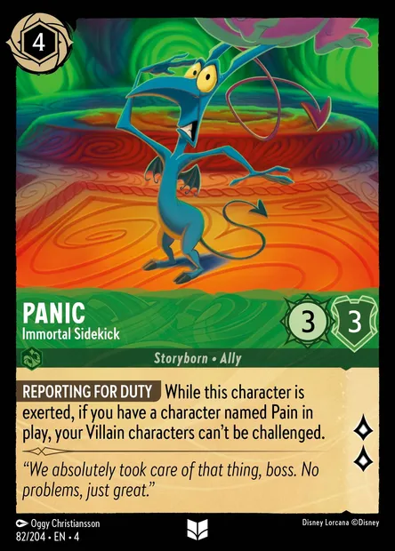 Panic - Immortal Sidekick, Disney Lorcana card CH4-082 — Ursula's Return set