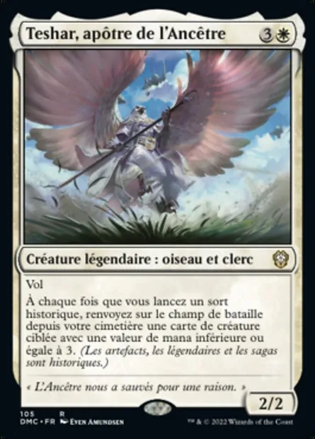 Teshar, apôtre de l'Ancêtre, carte Magic DMC 105 — extension Dominaria United Commander