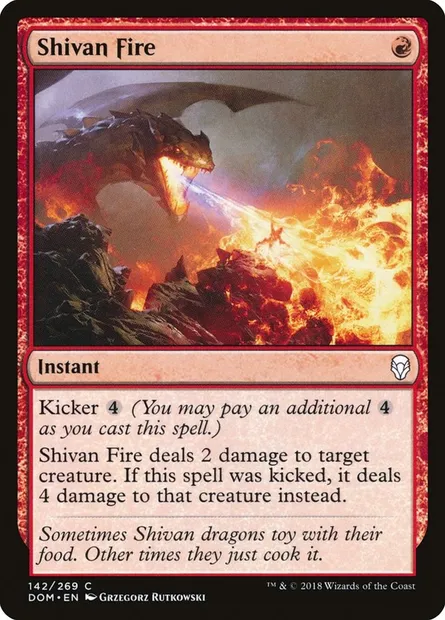 Shivan Fire, Magic card DOM 142 — Dominaria set