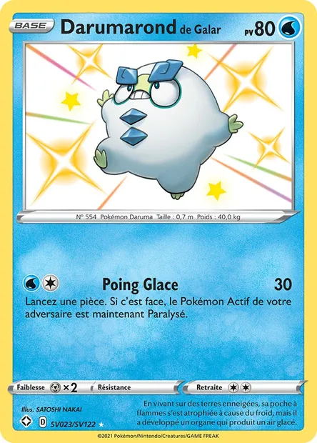Darumarond de Galar, carte Pokémon SHF SV023 — extension Destinées Radieuses