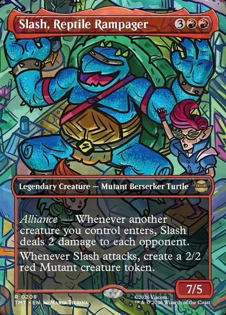 Slash, Reptile Rampager, Magic card TMT 208 — Teenage Mutant Ninja Turtles set