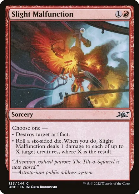Slight Malfunction, carte Magic UNF 123 — extension Unfinity