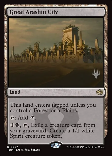 Grande cité d'Arashin, carte Magic PTDM 257p — extension Tarkir: Dragonstorm Promos