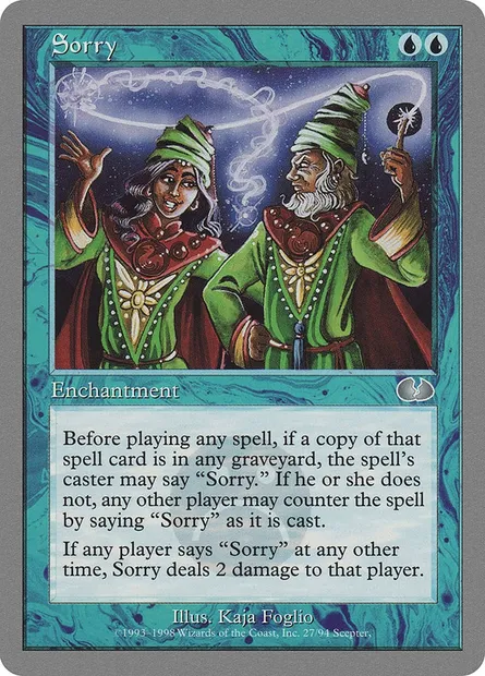 Sorry, carte Magic UGL 27 — extension Unglued