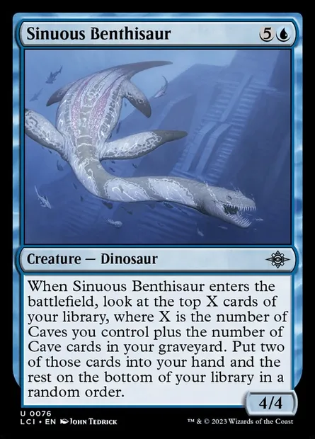 Sinuous Benthisaur, Magic card LCI 76 — The Lost Caverns of Ixalan set