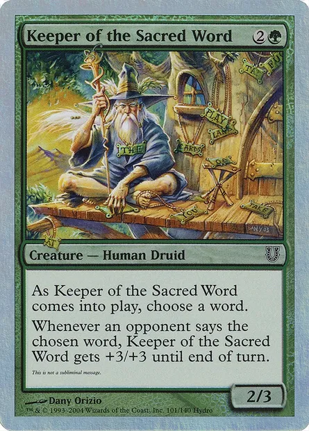 Keeper of the Sacred Word, Magic card UNH 101★ — Unhinged set