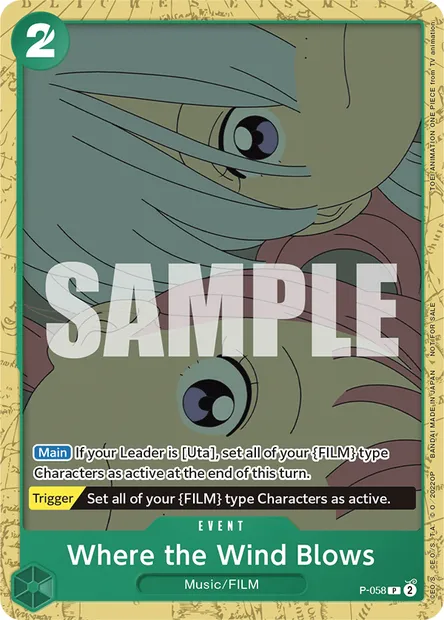 Where the Wind Blows, One Piece card P-058 — Promotion card set