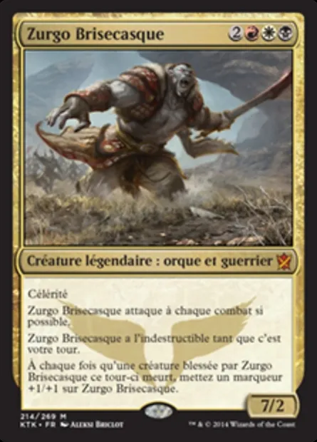 Zurgo Brisecasque, carte Magic KTK 214 — extension Les Khans de Tarkir