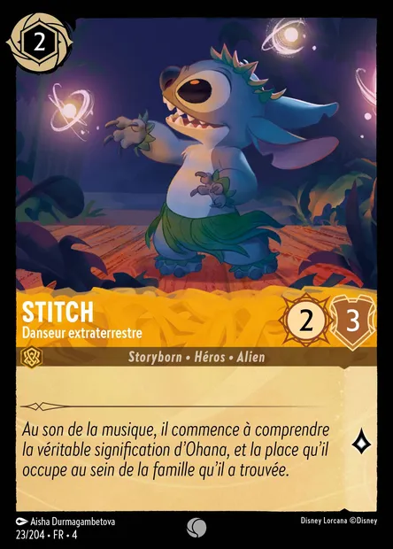 Stitch - Danseur extraterrestre, carte Disney Lorcana CH4-023 — extension Le Retour d'Ursula