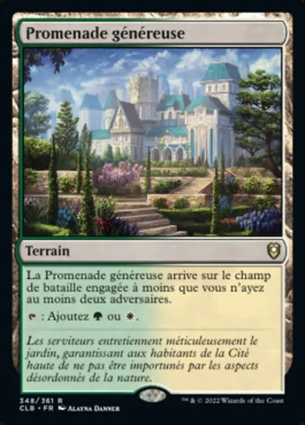 Promenade généreuse, carte Magic CLB 348 — extension Commander Légendes : la bataille de la Porte de Baldur