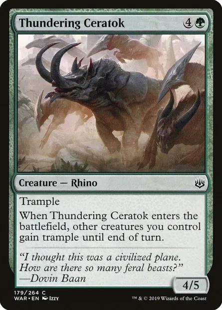 Thundering Ceratok, Magic card WAR 179 — War of the Spark set