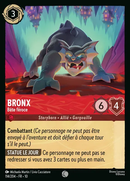 Bronx - Bête féroce, carte Disney Lorcana CH10-114 — extension Lueurs dans les Profondeurs