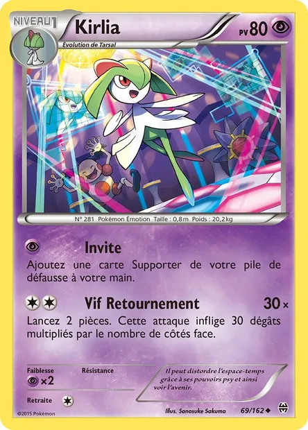 Kirlia, carte Pokémon BKT 69 — extension Impulsion Turbo