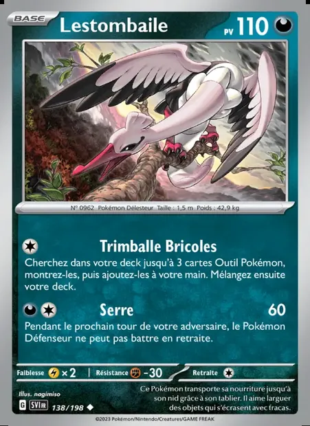 Lestombaile, carte Pokémon SVI 138 — extension Écarlate et Violet
