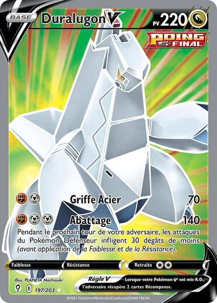 Duralugon V, carte Pokémon EVS 197 — extension Évolution Céleste