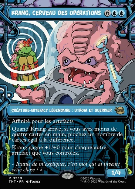 Krang, cerveau des opérations, carte Magic TMT 230 — extension Teenage Mutant Ninja Turtles