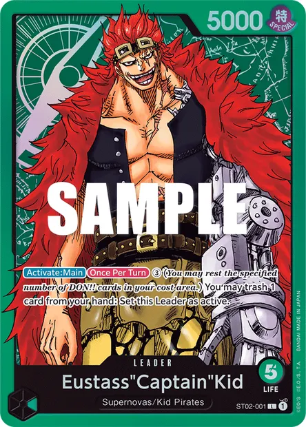 Eustass"Captain"Kid, One Piece card ST02-001 — Worst Generation set