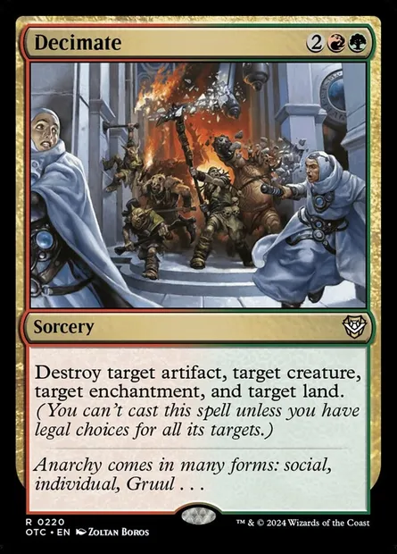 Decimate, Magic card OTC 220 — Outlaws of Thunder Junction Commander set