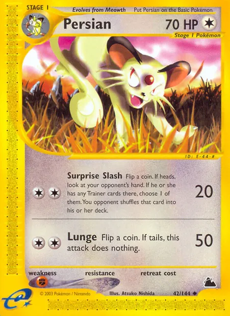 Persian, Pokémon card SK 42 — Skyridge set