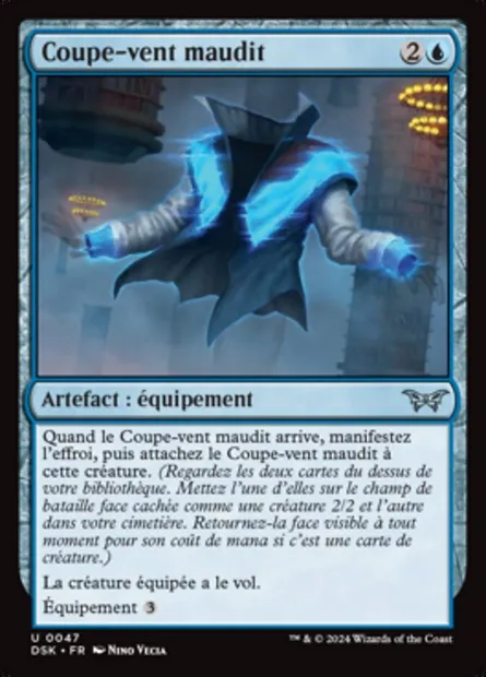 Coupe-vent maudit, carte Magic DSK 47 — extension Duskmourn: House of Horror