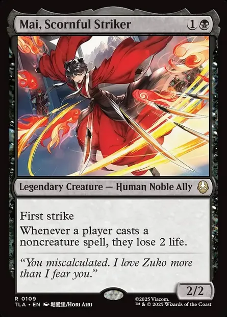 Mai, Scornful Striker, Magic card TLA 109 — Avatar: The Last Airbender set