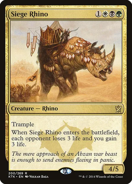 Siege Rhino, Magic card KTK 200 — Khans of Tarkir set