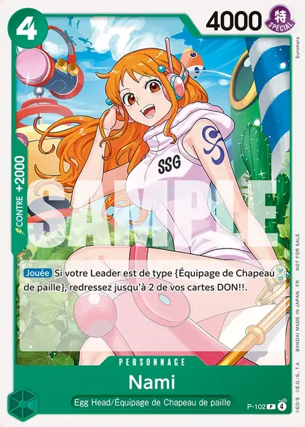 Nami, carte One Piece P-102 — extension Carte promo