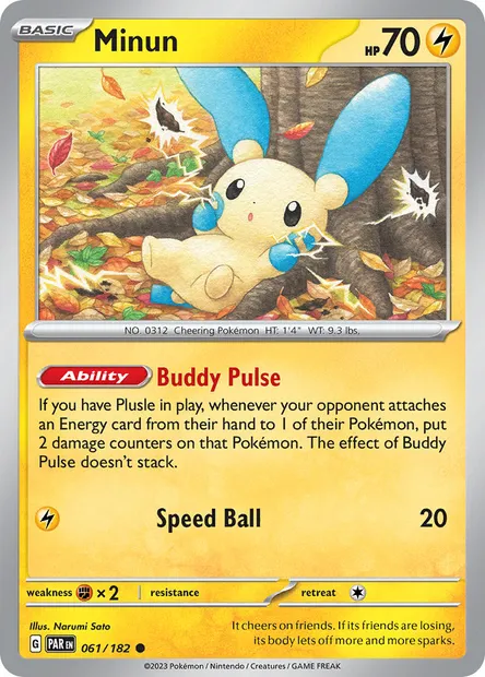 Minun, Pokémon card PAR 061 — Paradox Rift set
