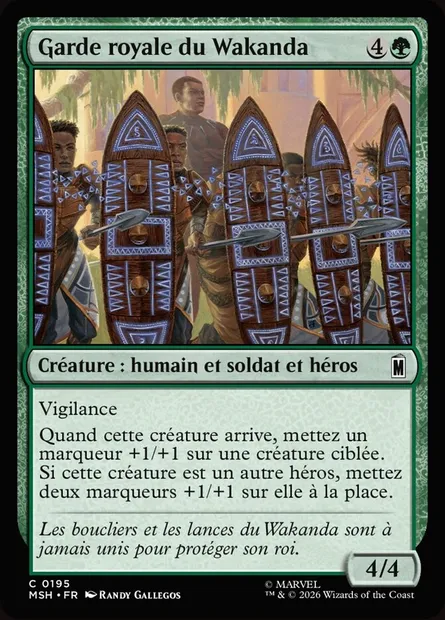 Garde royale du Wakanda, carte Magic MSH 195 — extension Marvel Super Heroes