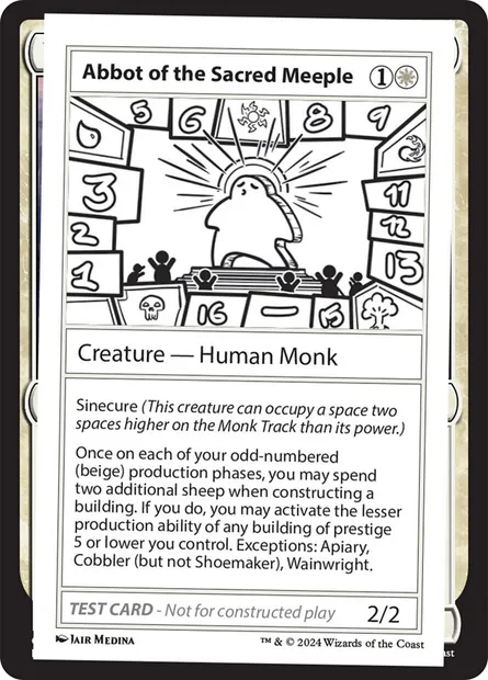 Abbot of the Sacred Meeple, carte Magic MB2 507 — extension Mystery Booster 2