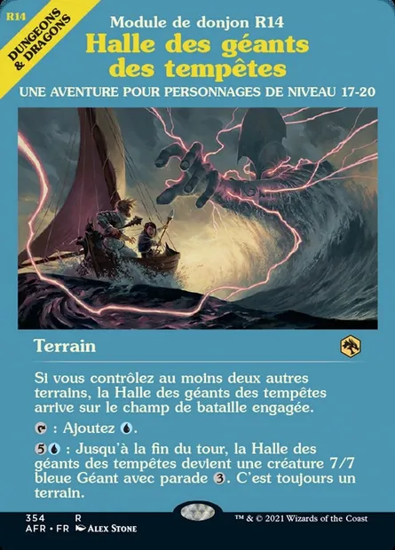 Halle des géants des tempêtes, carte Magic AFR 354 — extension Forgotten Realms: Aventures dans les Royaumes Oubliés