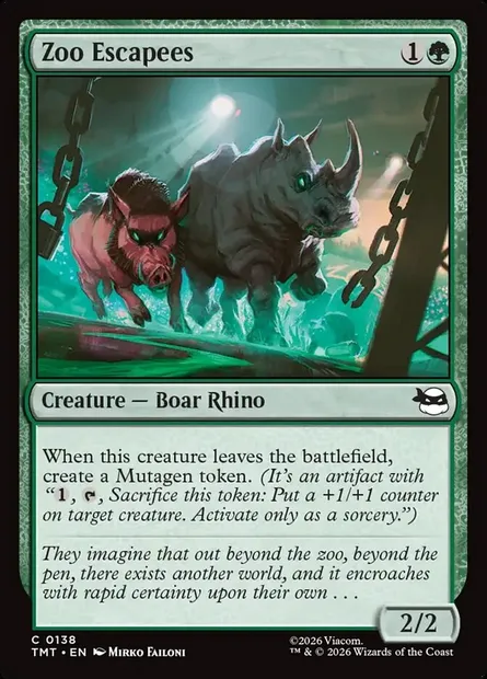 Zoo Escapees, Magic card TMT 138 — Teenage Mutant Ninja Turtles set