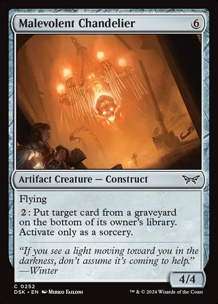 Malevolent Chandelier, Magic card DSK 252 — Duskmourn: House of Horror set
