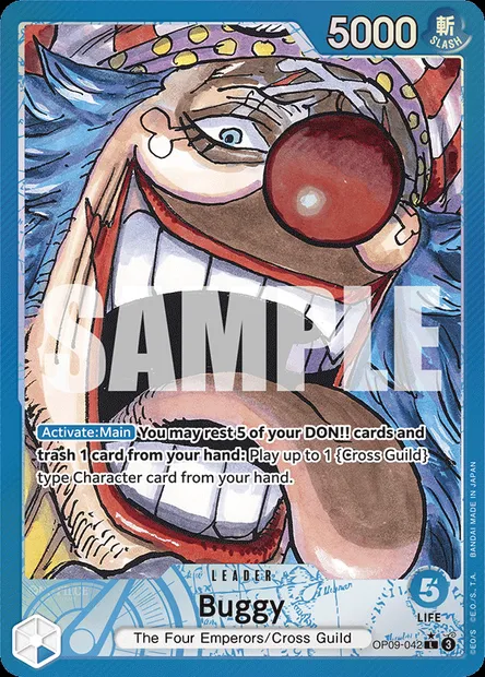 Buggy, One Piece card OP09-042 — EMPERORS IN THE NEW WORLD set