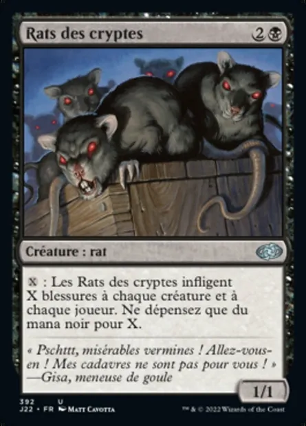 Rats des cryptes, carte Magic J22 392 — extension Jumpstart 2022