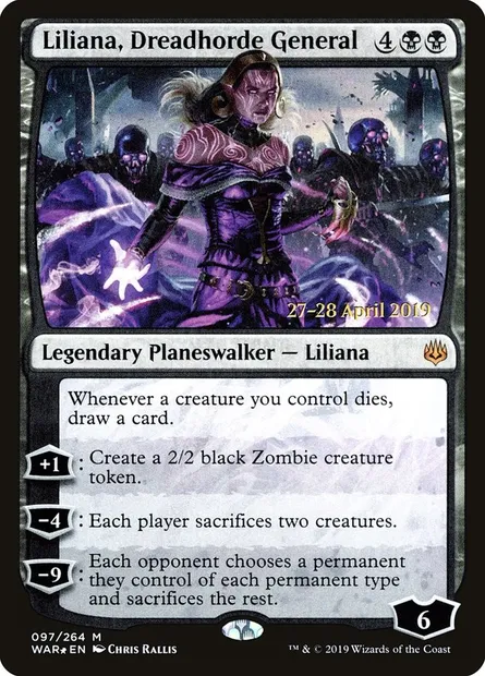 Liliana, Dreadhorde General, Magic card PWAR 97s — War of the Spark Promos set