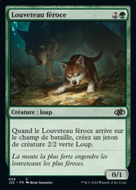 Louveteau féroce, carte Magic J22 659 — extension Jumpstart 2022