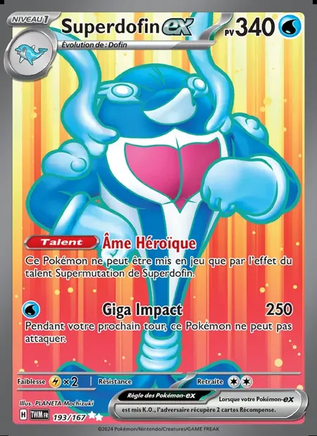 Superdofin-ex, carte Pokémon TWM 193 — extension Mascarade Crépusculaire