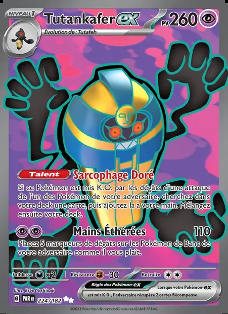 Tutankafer-ex, carte Pokémon PAR 224 — extension Faille Paradoxe
