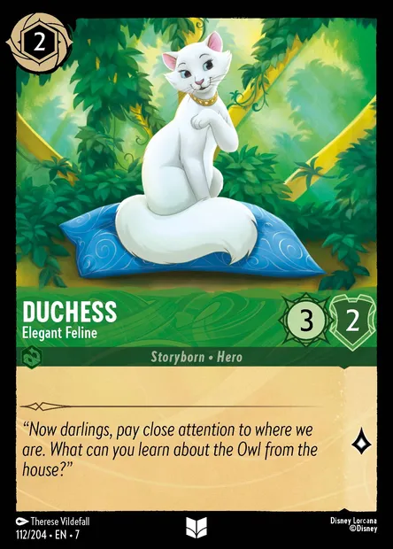 Duchess - Elegant Feline, Disney Lorcana card CH7-112 — Archazia's Island set