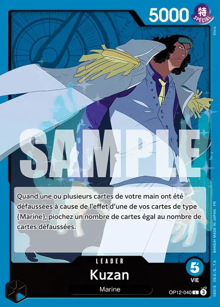 Kuzan, carte One Piece OP12-040 — extension L'HÉRITAGE DU MAÎTRE