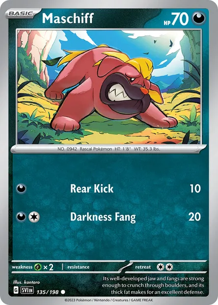 Maschiff, Pokémon card SVI 135 — Scarlet & Violet set