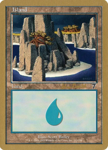 Island, Magic card WC01 ab332 — World Championship Decks 2001 set