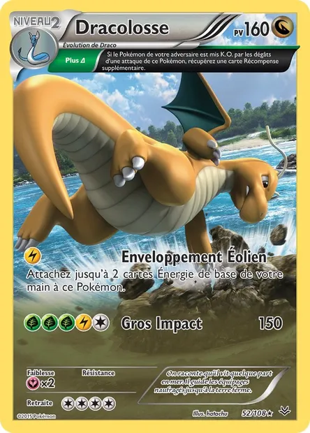 Dracolosse, carte Pokémon ROS 52 — extension Ciel Rugissant