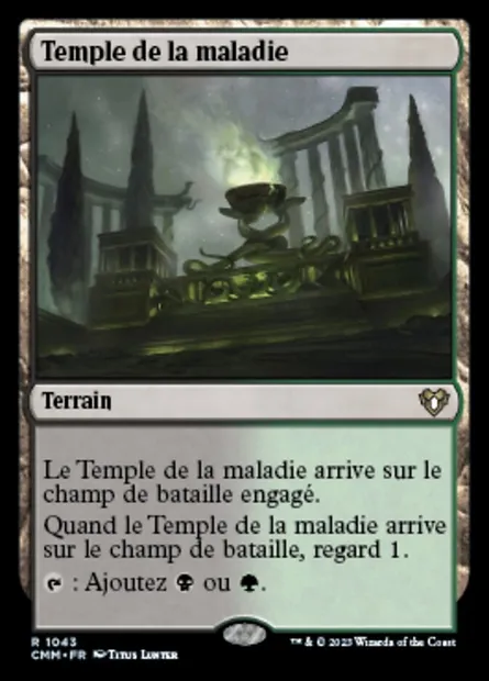 Temple de la maladie, carte Magic CMM 1043 — extension Commander Masters
